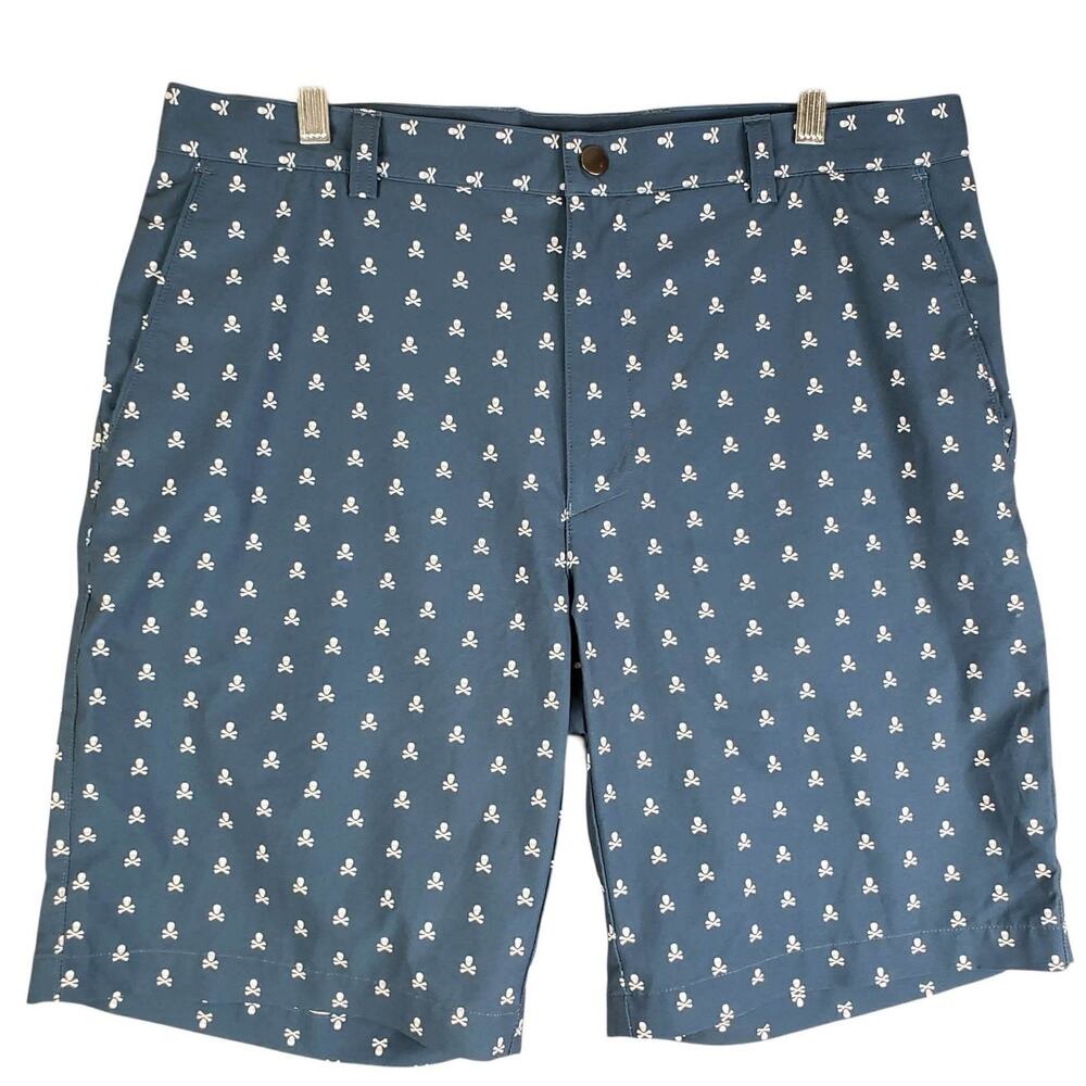 Peter Millar Crown Sport Shorts Golf Chino Flat Front Blue Men’s Size 36 Pockets - Picture 2 of 9